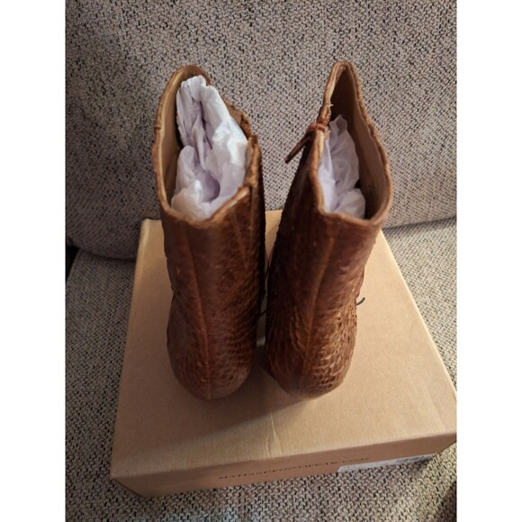 Matisse Caty Snake Pointed Toe Cowboy Zippered Booties Womens BROWN Casual Boots - Picture 12 of 16